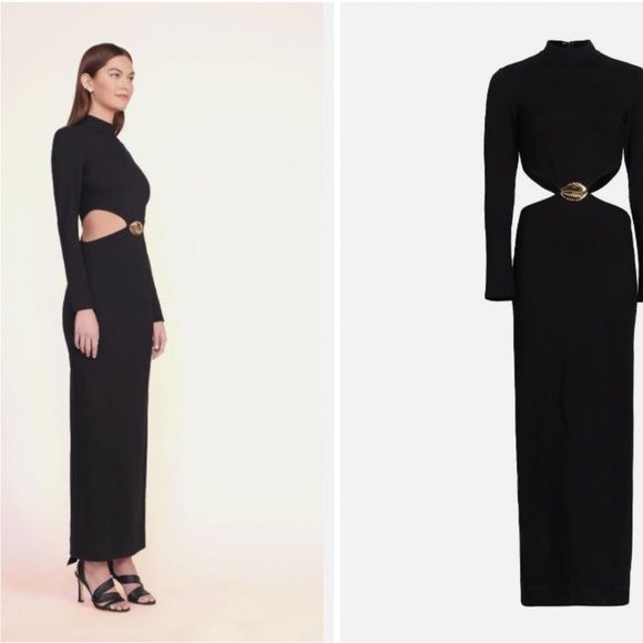 STAUD Arlette Black Cut-Out Gown Dress - size Small - Picture 5 of 8